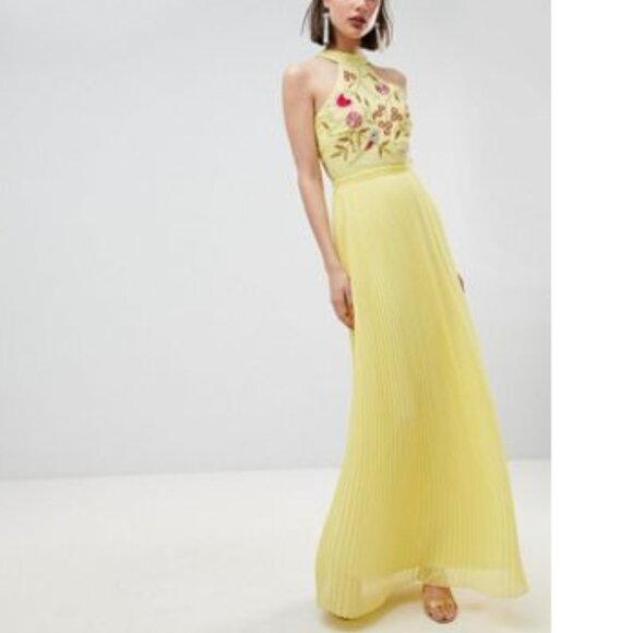 frock & frill Dresses & Skirts - nwt FROCK & FRILL embroidered beaded top pleated maxi dress 10 ( us 6)